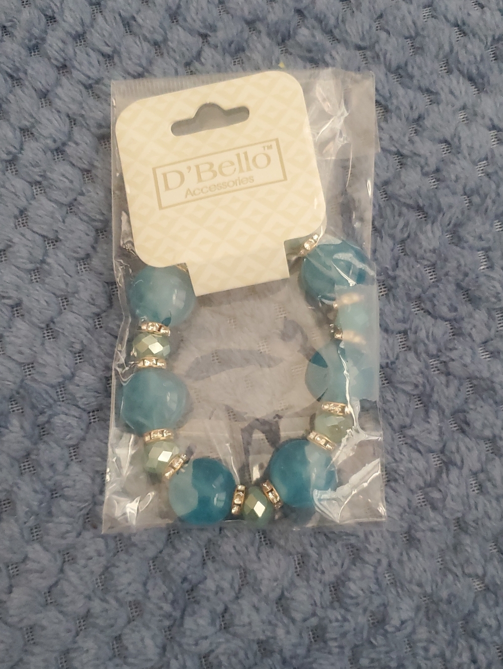 Blue Faceted Bead Stretch Bracelet